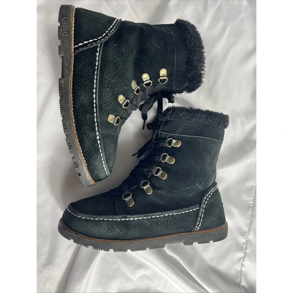 New Women's Lamo Taylor Black Lace-up Winter/Hiking Boots size 7